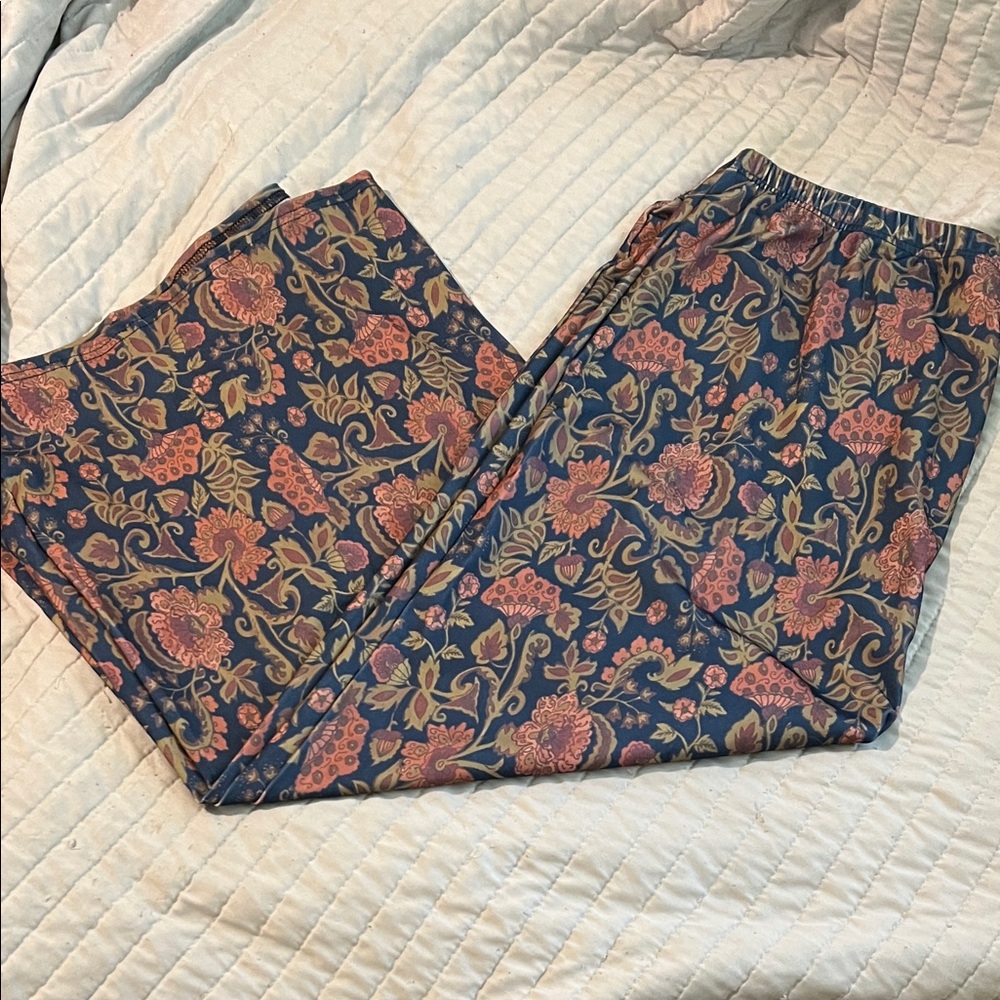 Folk Floral-Print midi skirt